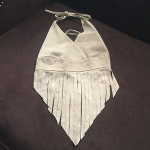 Vintaged Genuine leather halter top